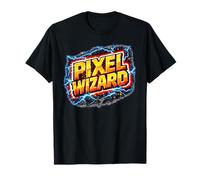 Magic Electric Pixel Wizard Art Design da Gioco retrò Maglietta