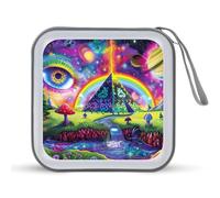 Magic Evil Eyes - Custodia protettiva in plastica rigida con piramide egiziana, motivo: fungo e piramide egiziana, per 40 CD, Stile:, Taglia unica