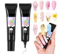 Magic Extender Gel,2pcs Gel Per Scultura 3D,Gel per Nail Art 3D,Gel Ricostruzione Builder Unghie,Nail Scultura,Gel per Intaglio delle Unghie,Nail Art,Gel per Unghie Fai Da Te, per Nail Art,Casa