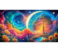 Magic-Forest Jigsaw Puzzle Impossible 1000 Pezzi Decorazione per la casa. Rilassamento e Intelletto per Adulti e Bambini da 12 Anni 38x52cm/1000pcs