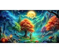 Magic-forest Jigsaw Puzzle Impossible 1000Pcs Decorazione per la casa. Rilassamento e Intelletto per Adulti e Bambini da 12 Anni 75x50cm/1000pcs