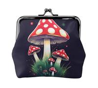 Magic Funghi Stampa Squisito Versatile Bacio Lock Coin Purse Carino Piccolo Portafoglio con Cerniera per Monete Carte