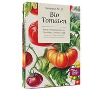 Magic Garden Seeds - Scatola di semi di pomodori biologici con 6 varietà - pomodori storici e colorati per aiuole rialzate, vaso e giardino - aromatico, resistente ai semi e facile da pulire