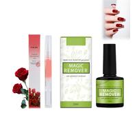 Magic Gel Nail Polish Remover+Penne ad Olio per Cuticole, Magic Eliminator, Rimozione Rapida in 3-5 Minuti - Tiepido Non Rovina le Unghie, Adatto a Tutti i Tipi di Unghie