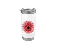 Magic Gerbera Fiore con gocce di pioggia Bicchiere termico in acciaio inox doppia parete