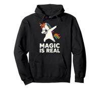 Magic Is Real Unicorn Positivity Graphics Felpa con Cappuccio