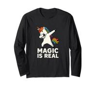 Magic Is Real Unicorn Positivity Graphics Maglia a Manica