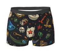 Magic Items Magical Symbols Game Cartoon Black Uomo Biancheria Intima Morbido Boxer A Pantaloncino Traspiranti Boxer per Estivo Sport Quotidiano S