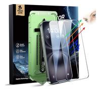 MAGIC JOHN 2 pellicole protettive per display per iPhone 15Plus/16 Plus (6,7 pollici), luce blu Arnti, HD trasparente, per l'eliminazione della polvere dell'auto, Full Screen 9H