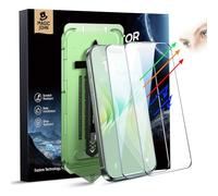 MAGIC JOHN 2 pellicole protettive per display per iPhone 16 Pro Max (6,9 pollici), anti-luce blu, HD trasparente, eliminazione della polvere dell'auto, vetro temperato 9H e antigraffio, copertura