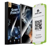 MAGIC JOHN 2 pezzi per Samsung Galaxy S22 Ultra Flessibile PET per la protezione dello schermo (6,8 pollici), Auto Dust, 7H, HD trasparente, senza bolle, facile da installare