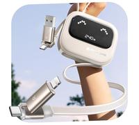 MAGIC JOHN 240 W 4 in 1 Multi cavo di ricarica retrattile [1,2 M] cavo di ricarica rapida con sistema di srotolamento a 7 stadi, USB da A/C a C/L, cavo universale USB per iPhone, iPad, MacBook