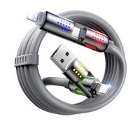 MAGIC JOHN Cavo USB C, 240 W, 4 in 1, cavo di ricarica USB C, ricarica rapida e sincronizzazione dei dati, per iPhone, iPad, Samsung, laptop, ricarica multipla, 2 m, grigio