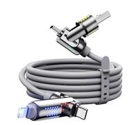 MAGIC JOHN Cavo USB-C 4 in 1 240 W, Cavo di Ricarica Rapida e Sincronizzazione Dati, Compatibile con iPhone, iPad, Samsung, Computer Portatili, Caricamento Multi-Device, 1,2 m, Grigio