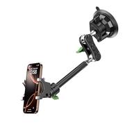 MAGIC JOHN Supporto per telefono da auto, girevole a 360°, forte aspirazione e morsetto stabile, per iPhone per Samsung, auto per smartphone da 4 a 7" (lungo)
