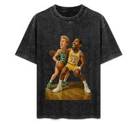 Magic Johnson Larry Bird Basketball Mens T-Shirt Black Unisex Top Tee S