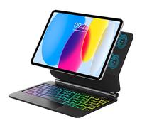 Magic Keyboard per iPad A16 11" 2025 e 11" 2022 Custodia con tastiera per iPad di 11a e 10a generazione con trackpad multi-touch aggiornato, retroilluminazione a 7 colori, supporto a sbalzo