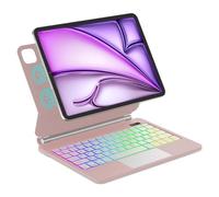 Magic Keyboard per iPad Air 13" (M3 2025 M2 2024)/iPad Pro 12.9 (6ª/5ª/4ª/3ª Gen), supporto magnetico e retroilluminazione multi-trackpad, tastiera QWERTZ tedesca, rosa