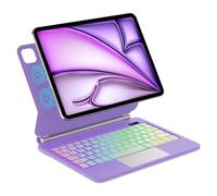 Magic Keyboard per iPad Air 13" (M3 2025 M2 2024)/iPad Pro 12.9 (6ª/5ª/4ª/3ª Gen), supporto magnetico e retroilluminazione multi-trackpad, tastiera QWERTZ tedesca, viola