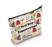Magic Kingdom Gift Next Stop Tomorrowland Borsa per il trucco per viaggi di vacanza regalo parco divertimenti borsa cosmetica attrazione merch, Prossima Fermata Tomorrowland