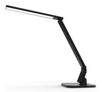 MAGIC LEAVES Lampada da tavolo, lampada da lettura a LED dimmerabile con illuminazione regolabile, 5 livelli di luminosità, 4 colori di luce e porta di ricarica USB, lampada da tavolo (nero pianoforte