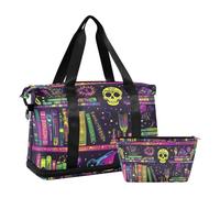 Magic Library - Borsa da viaggio colorata per Halloween, con tracolla regolabile, per yoga, pieghevole, biblioteca magica colorato Halloween, 1 size