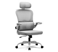 Magic Life Sedia da Ufficio Ergonomica con Schienale a Rete, Supporto Lombare Regolabile, Braccioli e Altezza Regolabili per Home Office (bianco)