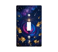 Magic Lighthouse - Placca decorativa per interruttore della luce, 1 gang singola, piastra elettrica con oceano nautico, stampa panoramica di mare fantasia, piastra frontale elettrica