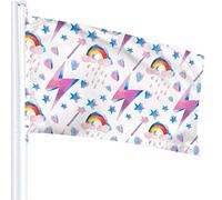 Magic Lightning Rainbow Flag 3x5 Ft Outdoor Double Sided 100% Polyester Duty Durable Flags With Preset Hole For Home Office Garden Holiday Decorations