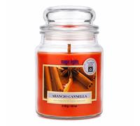 Magic Lights Candela in Giara 510g Arancio & Cannella Stoppino in Legno