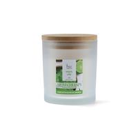 Magic Lights Candela Profumata Menta e Lime 170g - Aromaterapia Energizzante - Vetro Satinato con Tappo in Legno - Made in Italy