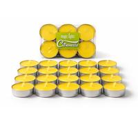 Magic Lights Candele Tealight alla Citronella, Set da 24 Maxi Lumini Profumati, Lunga Durata, per Esterno e Interno, Giardino, Balcone, Terrazzo, Cene all’Aperto