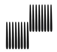 Magic Lights Set di 16 Candele Coniche, Nero, per Matrimoni, Battesimi, Anniversari, Comunioni, Natale, Pasqua, Halloween, San Valentino, Made in Europa