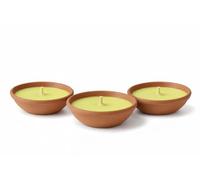 Magic Lights Set di 3 Candele alla Citronella in Terracotta, 14 cm, Made in Italy, Candele da Esterno per Giardino, Terrazzo e Balcone