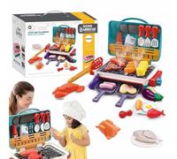 Magic Meals Cucina Sensoriale,Set Da 35 Pezzi Con Barbecue E Griglia - Barbecue Per Bambini Con Cibo Che Cambia Colore,Fumo,Suono,Luce,Set Di Gioco Educativo Per Cucinare,Regalo Di Compleanno(B)