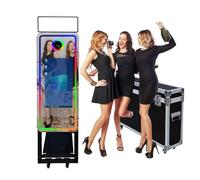 Magic Mirror Photo Booth 101,6 cm, custodia da viaggio, portatile, touch screen da 22", macchina per matrimoni, feste, eventi (macchina nera, touch screen da 40"/22")