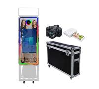 Magic Mirror Photo Booth 101,6 cm, custodia da viaggio portatile, touch screen da 22 pollici, macchina per matrimoni, feste, eventi (macchina bianca, touch screen da 40"/22" set completo)