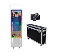 Magic Mirror Photo Booth 101,6 cm, custodia da viaggio, portatile, touch screen da 22 pollici, macchina per matrimoni, feste, eventi (macchina bianca, touch screen da 40"/22" + fotocamera)