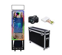 Magic Mirror Photo Booth 101,6 cm, custodia per volo, portatile, touch screen da 22 pollici, macchina per matrimoni, feste, eventi (macchina nera, touch screen da 40"/22" set completo)