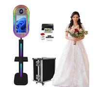 Magic Mirror Photo Booth 15,6" touch screen portatile DSLR selfie photobooth specchio macchina per eventi feste, Natale noleggio matrimonio (nero, + stampante)