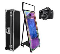 Magic Mirror Photo Booth 165 cm con custodia da volo, touch screen interattivo, macchina fotografica per eventi, feste, matrimoni, noleggio (nero (touch screen da 81,3 cm), macchina + macchina