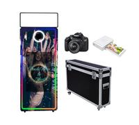 Magic Mirror Photo Booth 165 cm, custodia per volo, portatile, touch screen da 32 pollici, macchina per matrimoni, feste, eventi (macchina nera, set completo con touch screen da 65"/32")