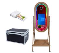 Magic Mirror Photo Booth 21,5 pollici Touch Screen Specchio Photo Booth Selfie Photobooth macchina RGB Frame Light per eventi noleggio festa di nozze (Machine + Mini stampante)