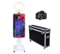 Magic Mirror Photo Booth 32 pollici Touch Screen Specchio Photo Booth Selfie Photobooth Macchina Anello Luce RGB Frame per Evento Noleggio Festa di Matrimonio (Machine + Camera)