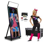 Magic Mirror Photo Booth 43" Touch Screen, macchina fotografica DSLR con cornice quadrata RGB per selfie, mini PC integrato, stampa istantanea per eventi di nozze, feste (cabina fotografica da 43