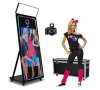 Magic Mirror Photo Booth 43" Touch Screen, macchina fotografica DSLR con cornice quadrata RGB per selfie, mini PC integrato, stampa istantanea per eventi di nozze, feste (cabina fotografica da 43