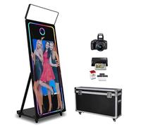 Magic Mirror Photo Booth 43" Touch Screen, macchina fotografica DSLR con cornice quadrata RGB per selfie, mini PC integrato, stampa istantanea per eventi di nozze, feste (43 pollici set completo)