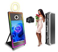 Magic Mirror Photo Booth, 65 "Portable Mirror Photo Booth with 43" Touch Screen, Mini PC integrato con stampa istantanea, per le feste di natale (Black, Photo Booth with Camera)