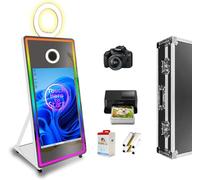 Magic Mirror Photo Booth, 65in Mirror Photobooth Machine, schermo tattile da 43 pollici con telecamera e stampante con luce RGB, per feste, eventi, noleggio, affari (White, Full Set)