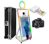 Magic Mirror Photo Booth con luce RGB (touchscreen bianco da 43", macchina+macchina fotografica+mini stampante)